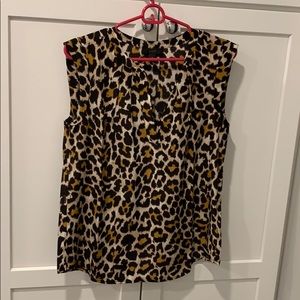 J Crew cheetah print silk blouse